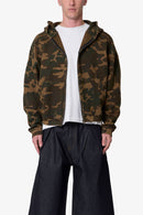 Sweat à capuche zippé camouflage - Vert