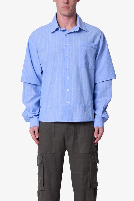 Chambray Double Layer Shirt - Blue