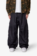 Pantalones holgados de nailon con cordón ajustable - Negro