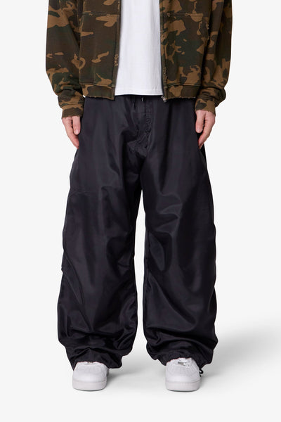 Cinched-Baggy-Nylon-Pants-