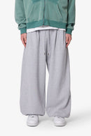 Pantalon de survêtement ample à taille cintrée - Gris chiné