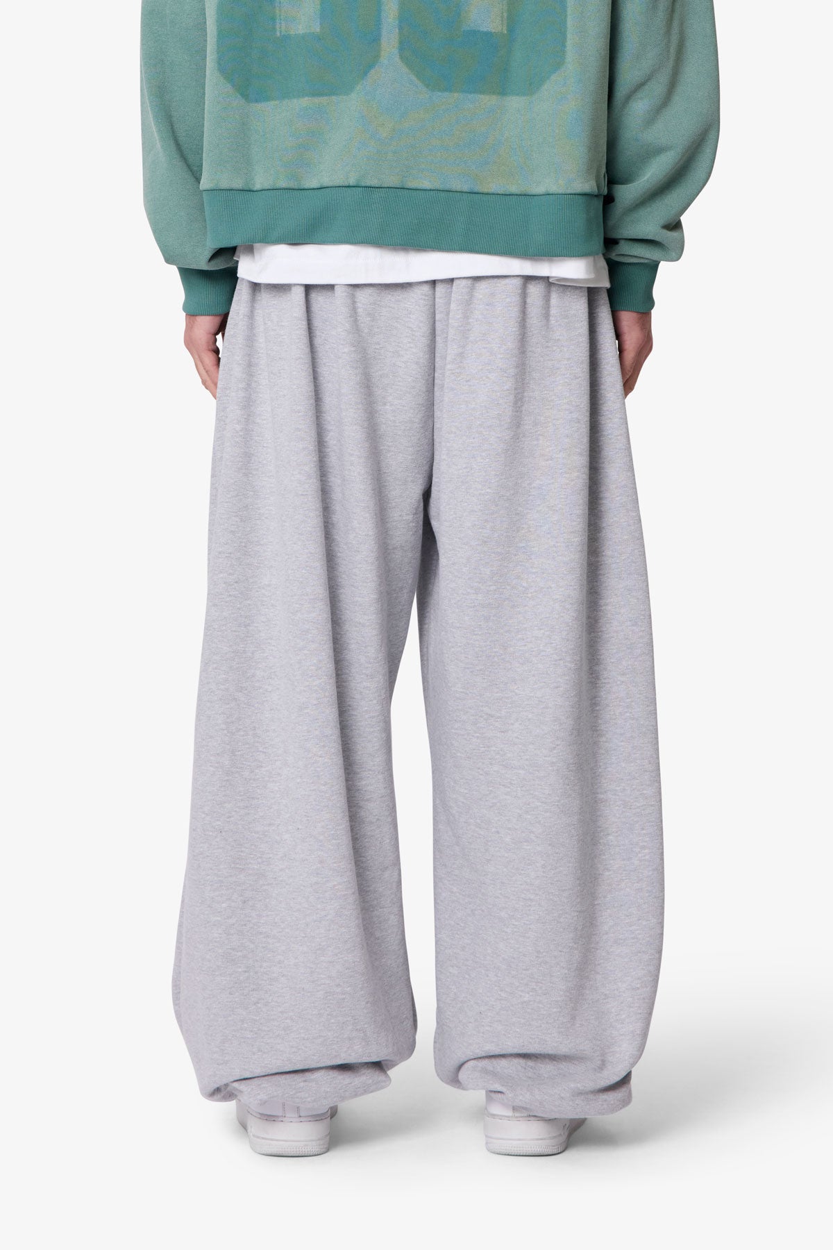 Cinched Baggy Sweatpants - Heather Grey | mnml