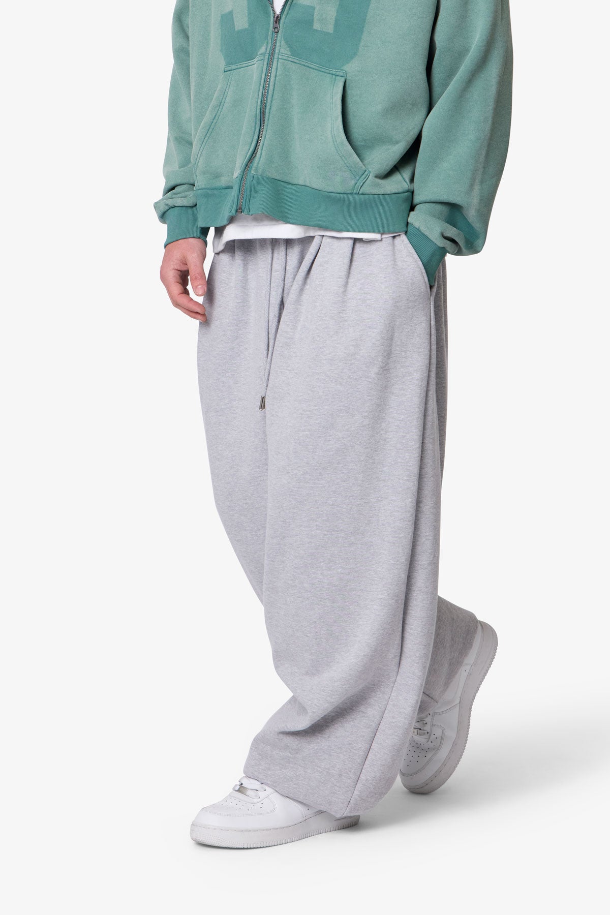 Cinched Baggy Sweatpants - Heather Grey | mnml