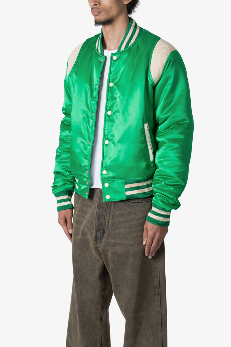 Classic Varsity Jacket - Green | mnml | shop now