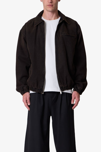 Collared Cinch jacket - Washed Black