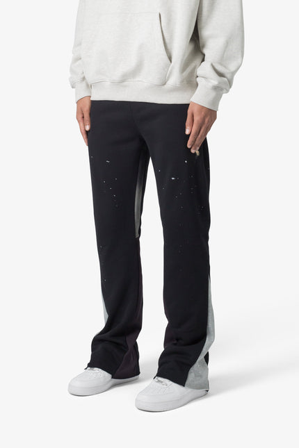 Contrast Bootcut Sweatpants - Black