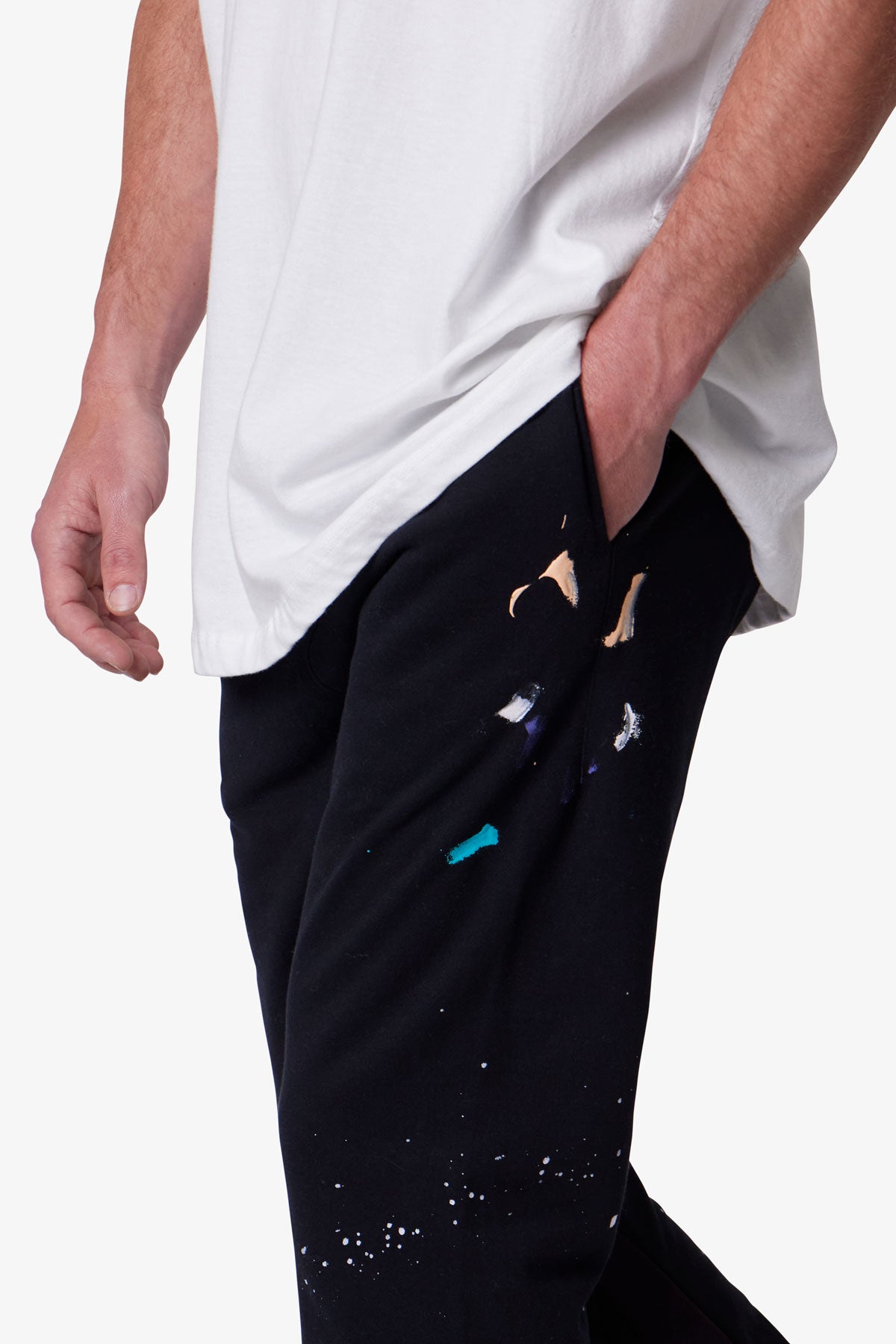 Black Contrast Bootcut Sweatpants | mnml