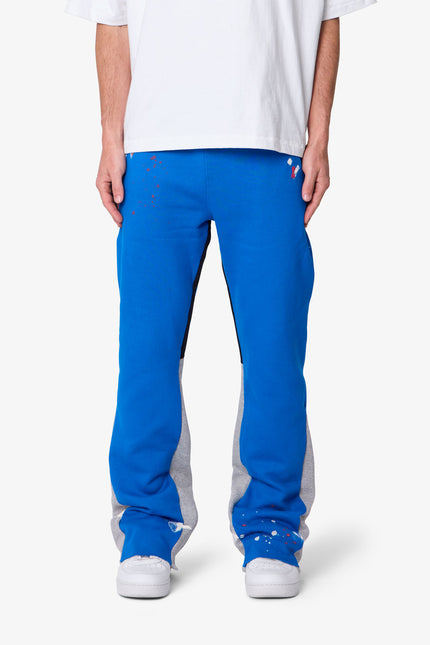 Contrast Bootcut Sweatpants - Blue/Grey