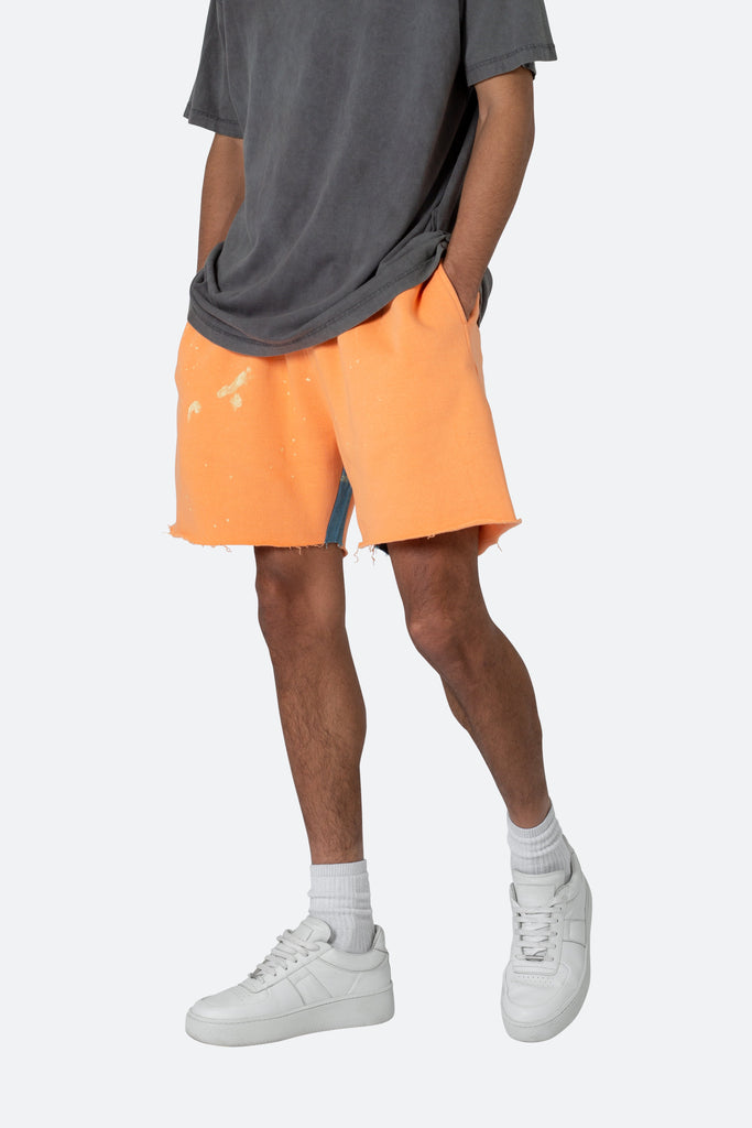 Contrast Paneled Sweatshorts - Orange | mnml | shop now