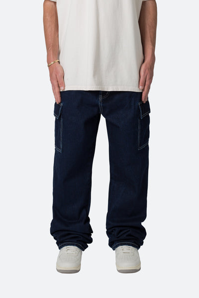 Piped Baggy Track Pants - Black