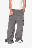 Pantalones cargo dobles de pana Rave - Gris