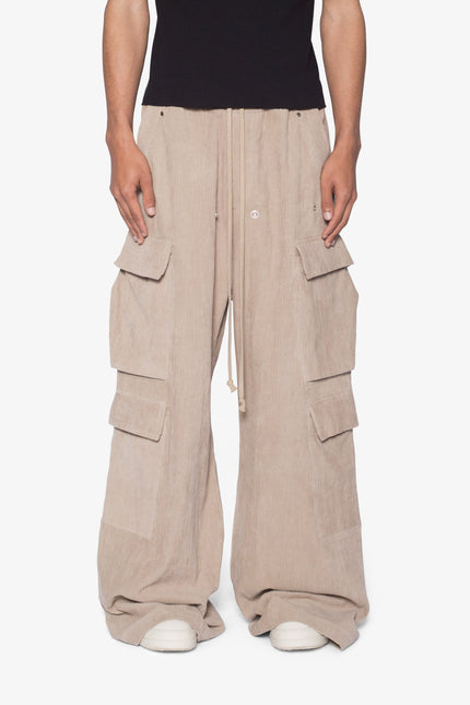 Corduroy Rave Double Cargo Pants - Khaki