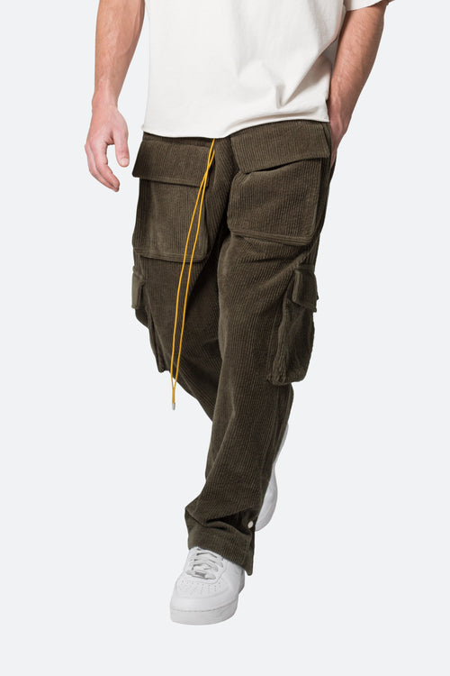 Corduroy Snap II Cargo Pants - Olive