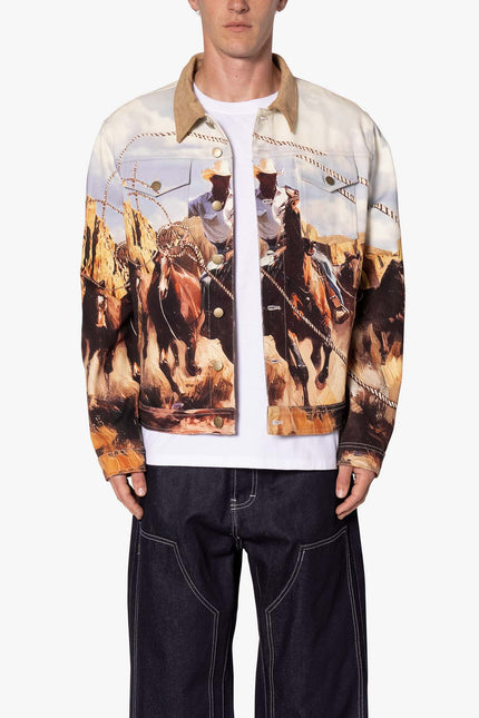 Cowboy Print Trucker Jacket - Multi