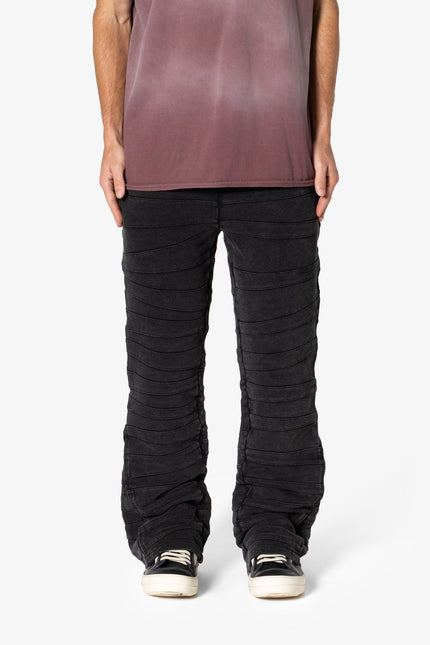 Crease Panel Sweatpants - Washed Black