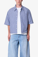 Surchemise en popeline croustillante - Bleue
