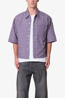 Camisa de popelina crujiente - Rojo/Azul