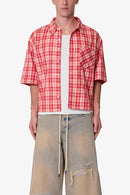Camisa corta de franela de manga corta - Roja
