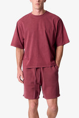 Cropped Tee - Washed Maroon