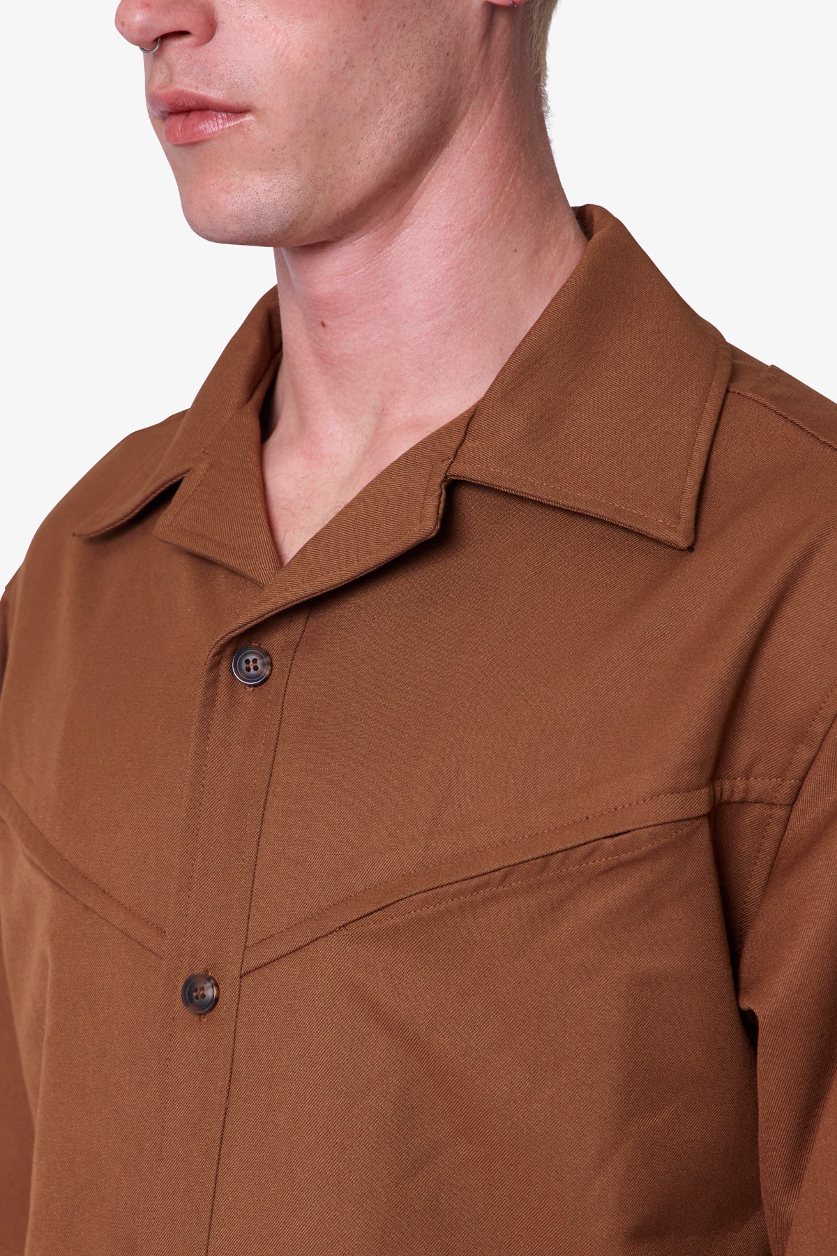 Cropped Western Front Shirt - Brown | mnml | shop now Cropped Western Front Shirt - Brown | mnml | shop now