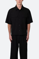 Camisa corta tejida - Negra