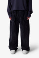 Pantalones deportivos con costuras cruzadas - Negro lavado