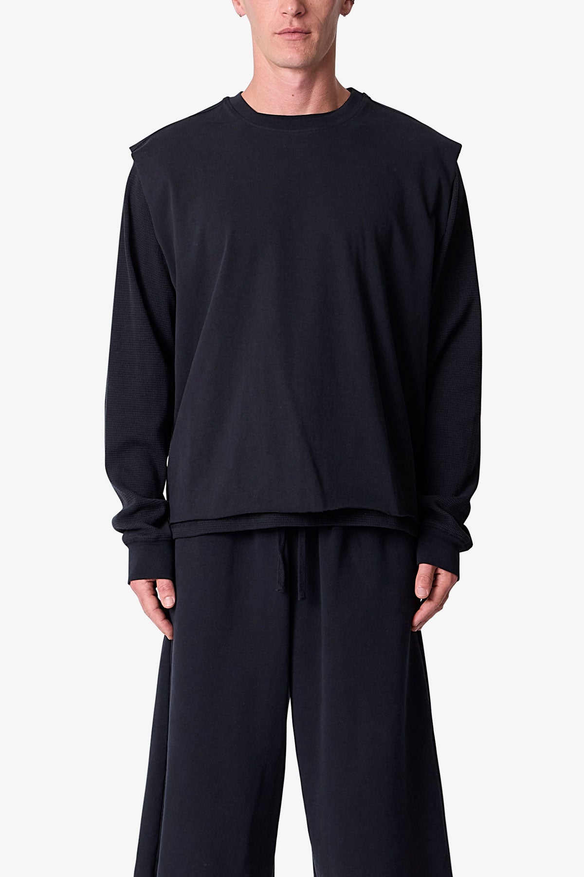 Thermal Long Sleeve Tee - Black | mnml