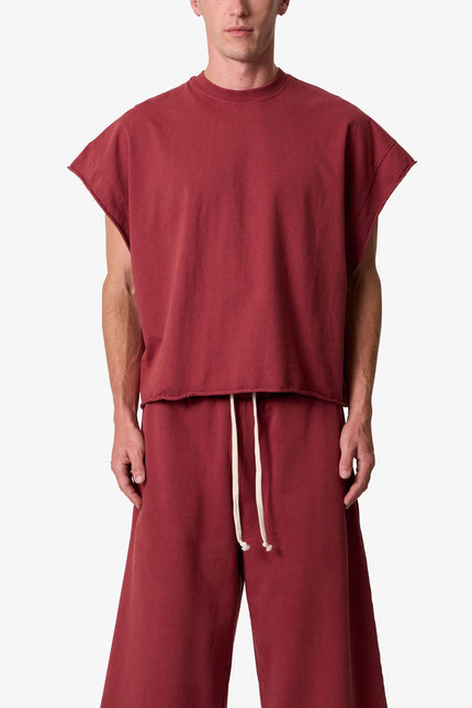 Cut Off Tee - Maroon