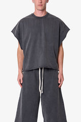 Cut Off Tee - Washed Black