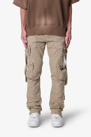 D152 Pantalones cargo rectos de mezclilla - Marrón