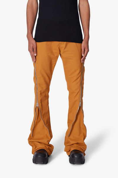 D519 Zipper Flare Denim - Orange | mnml