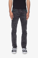 D701 Denim Turquoise Clouté - Noir