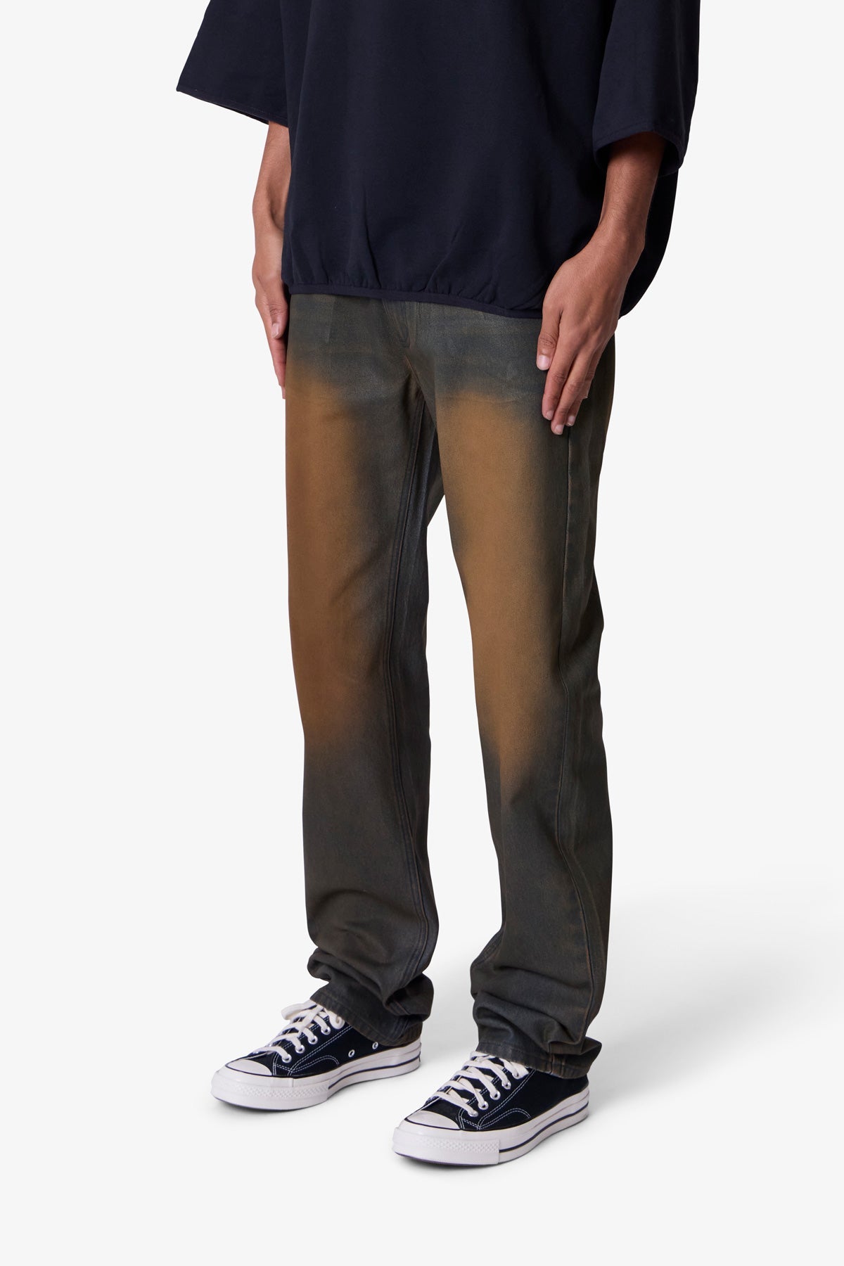 D732 Rust Wash Denim - Black/Brown | mnml