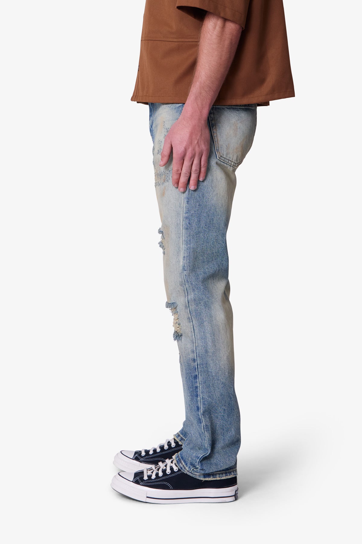 MNML D737 DOWN IN THE DIRT デニム ジーンズ Blue 送料込み D737 Down in the Dirt Denim - Blue | mnml | shop now