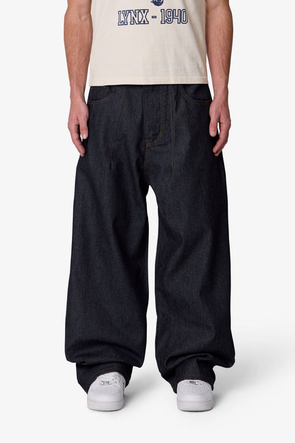 Vaqueros holgados con pinzas - Índigo lavado