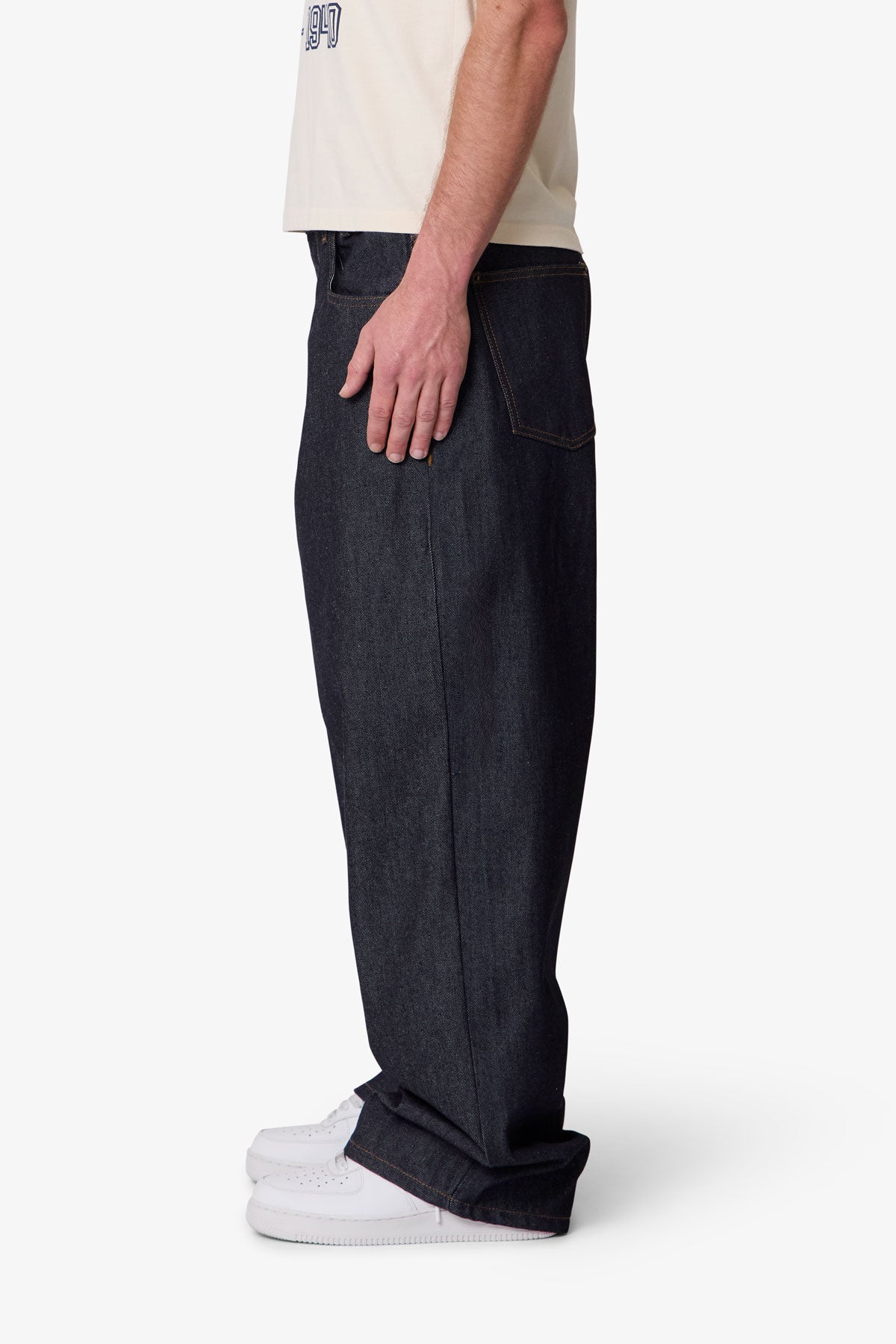Darted Baggy Denim - Rinsed Indigo | mnml