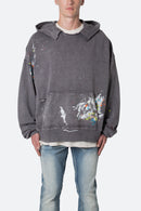 Sudadera con capucha de pintor destrozada - Gris carbón
