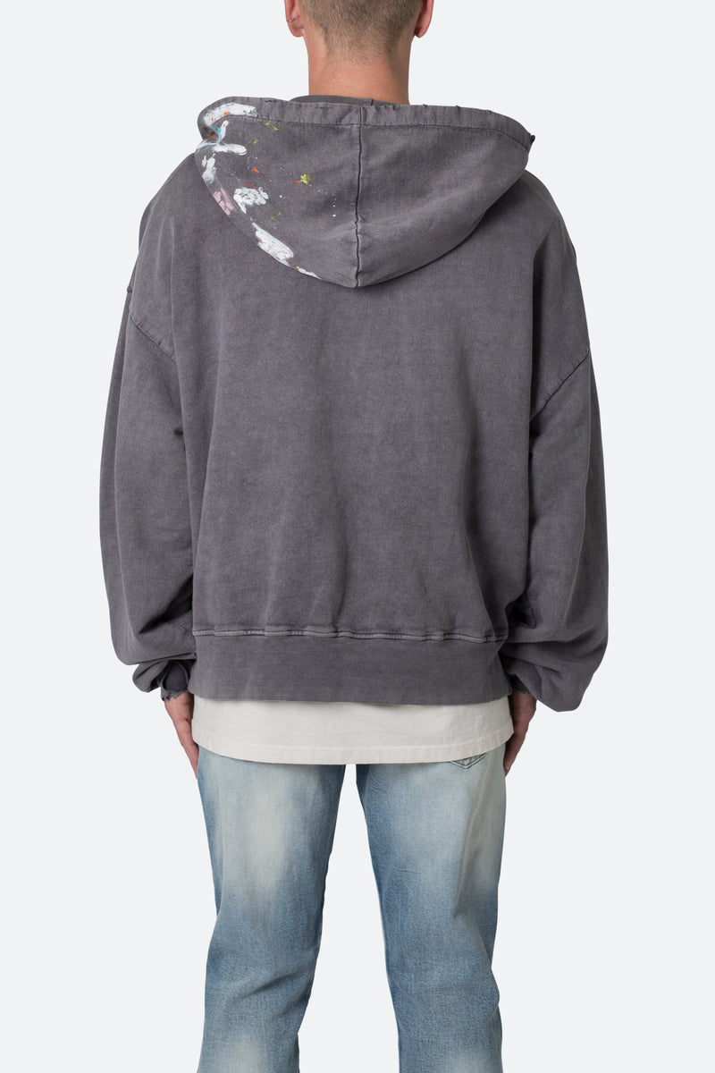 Destroyed Painter Hoodie - Charcoal Grey | mnml | shop now