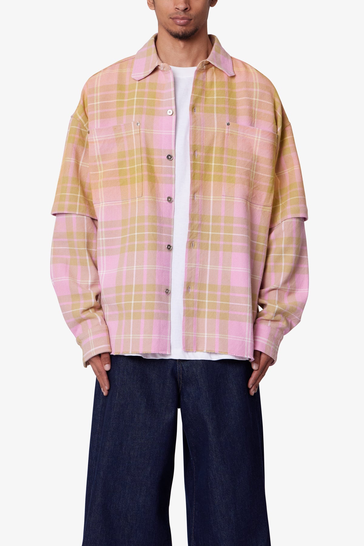 MNML FADED ストライプ L/S 長袖 Tシャツ 送料/関税込 Faded Stripe L/S Tee - Pink/White | mnml | shop now
