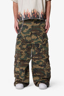 Pantalon cargo style rave délavé - Camouflage