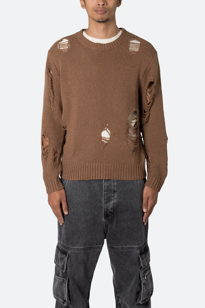 Distressed Sweater - Brown