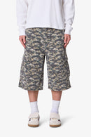 Short cargo ultra ample effet usé - Camouflage
