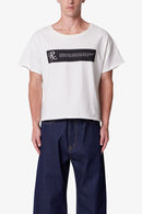 Distressed Wide Neck Tee - Antique White