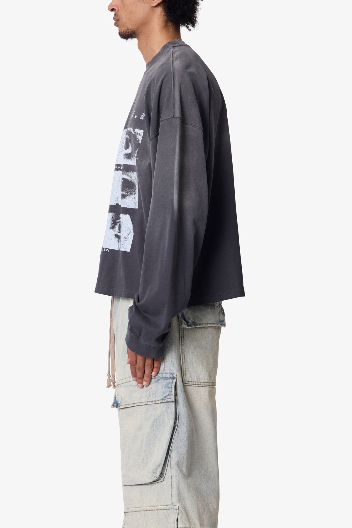 Doorway L/S Tee - Washed Black | mnml