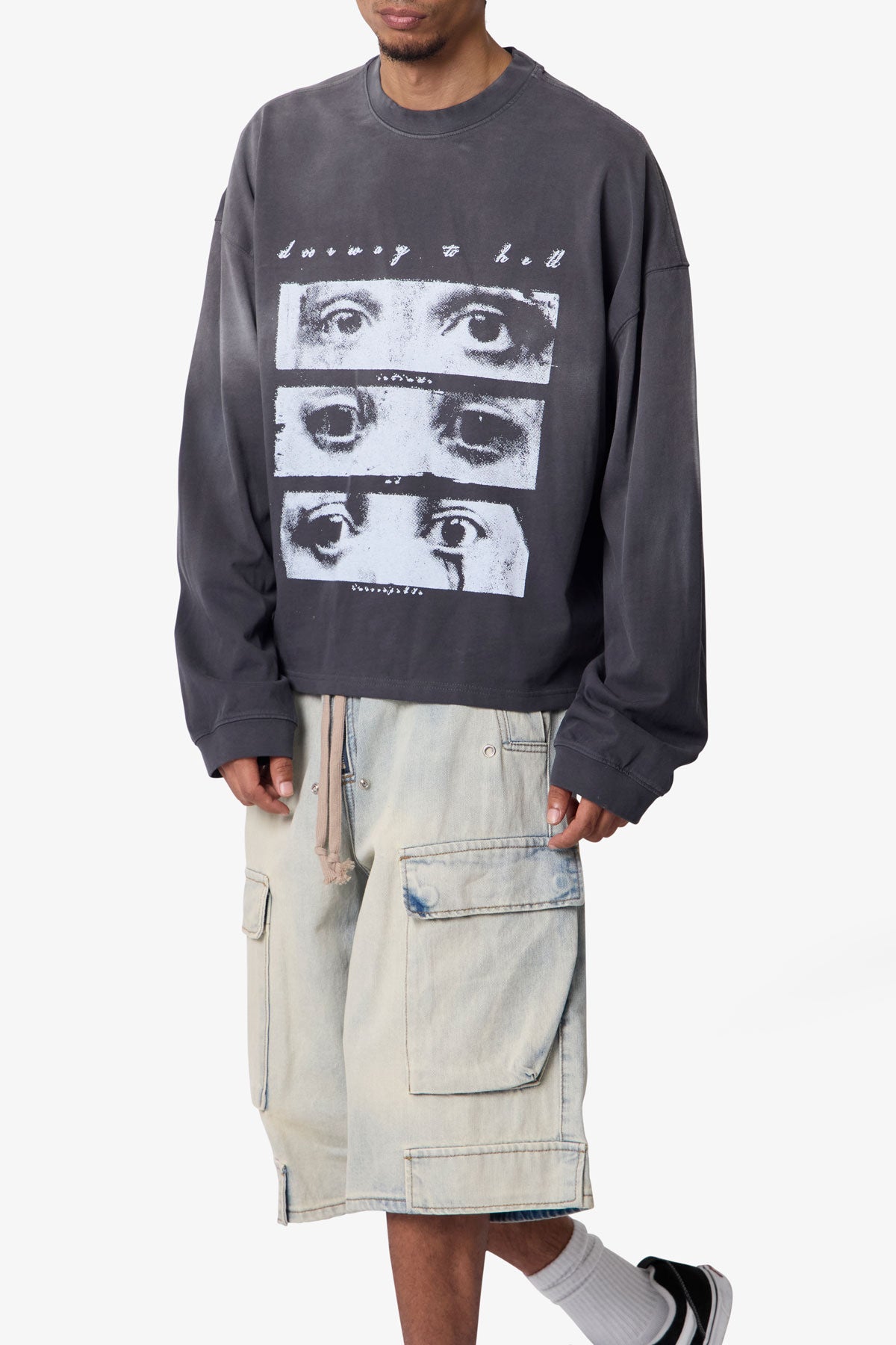 Doorway L/S Tee - Washed Black | mnml