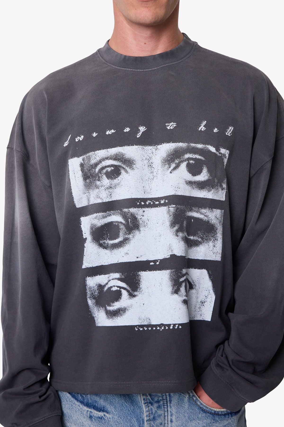 Doorway L/S Tee - Washed Black | mnml