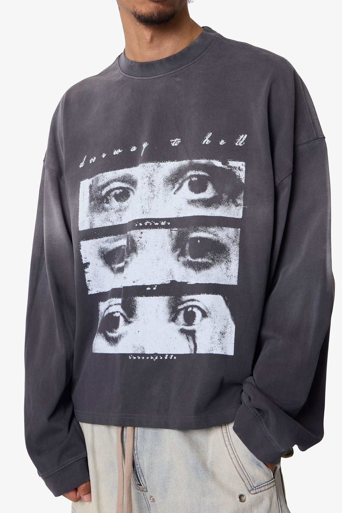Doorway L/S Tee - Washed Black | mnml