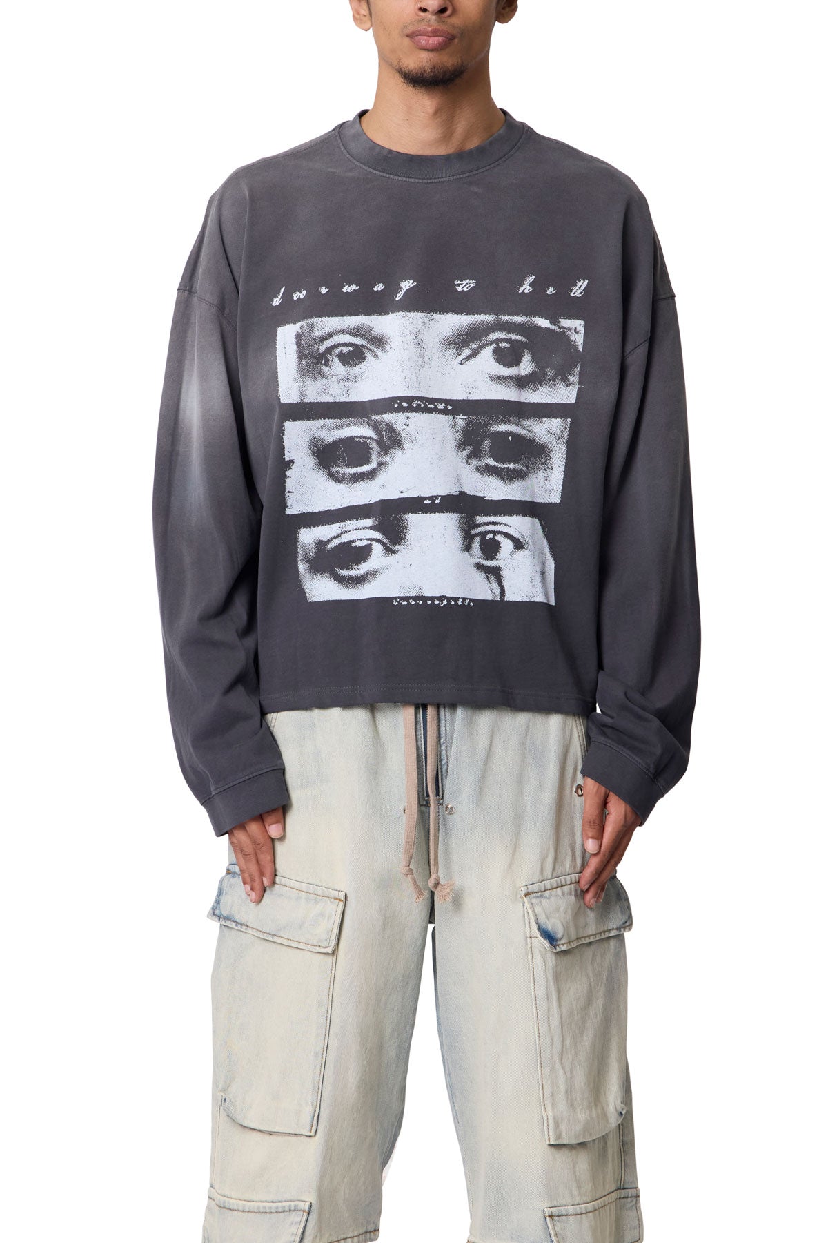 Doorway L/S Tee - Washed Black | mnml