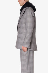 Double Breasted Suit Jacket - Black/Grey
