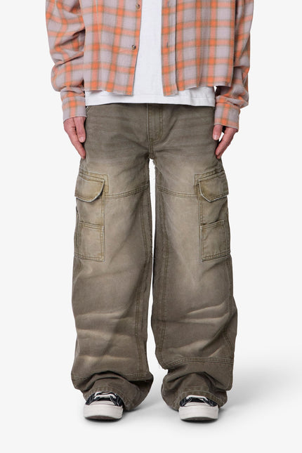 Double Knee Cargo Pants - Olive